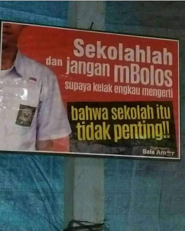 Deretan panduk kocak di sekolah ini bikin melotot dan ketawa